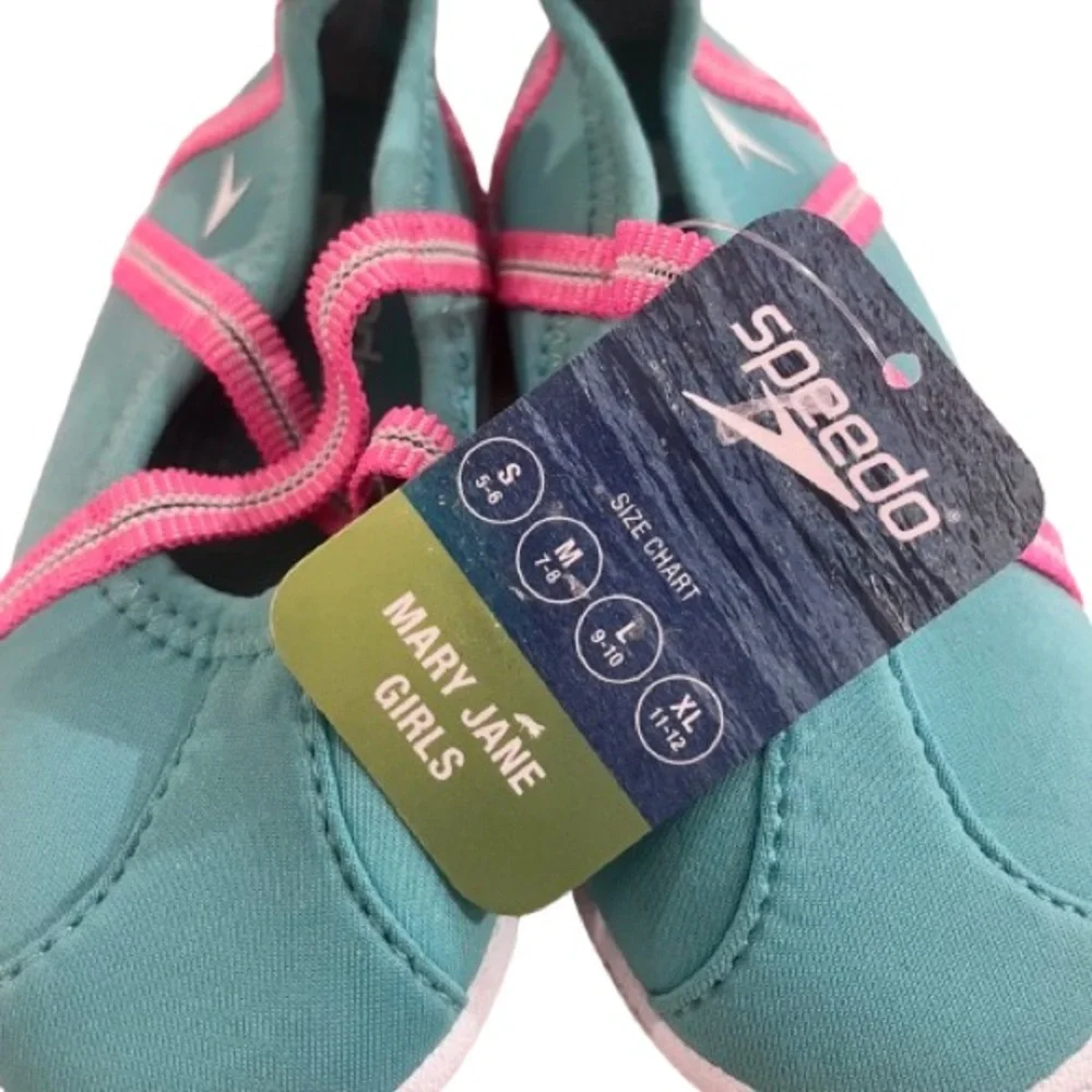 🆕- Speedo Toddler Girls' Water Shoes - Turquoise/Pink Size M- 7-8